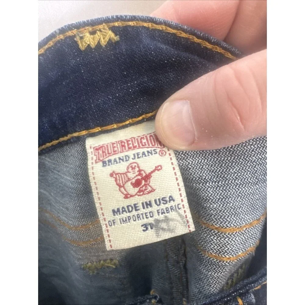 True Religion Womens 31x30 Dark Wash Bootcut Jeans Contrast Stitch USA - Picture 8 of 10